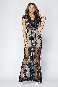 PACK OF 6 PIECES STYLISH LACE MAXI DRESS BJBD10414