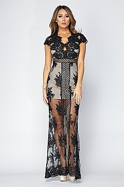 PACK OF 6 PIECES STYLISH LACE MAXI DRESS BJBD10414