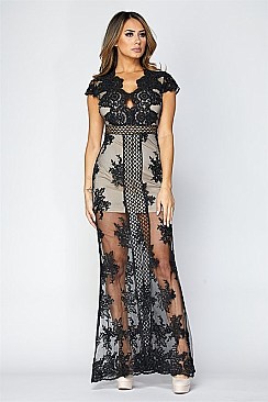 PACK OF 6 PIECES STYLISH LACE MAXI DRESS BJBD10414