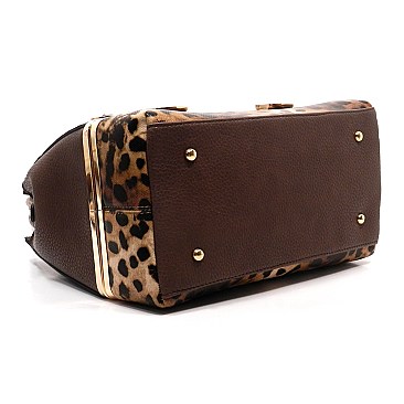 Quality Leopard-Combo 2-in-1 Boxy Satchel