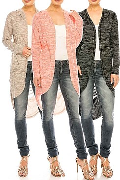 Pack of 6 Pieces Marled Jersey Knit Solid Cardigan LAHN095
