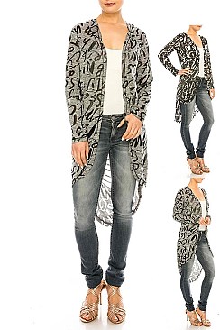 Pack of 8 Pieces Stylish Marled Graffiti Cardigan LAHN096