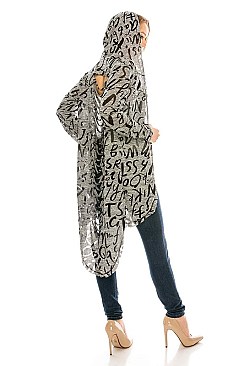 Pack of 8 Pieces Stylish Marled Graffiti Cardigan LAHN096