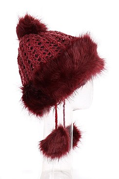 Fashionable Pom Pom Furry Beanie