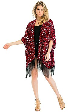 Snug Animal Print Tassel Kimono FM-KSF219