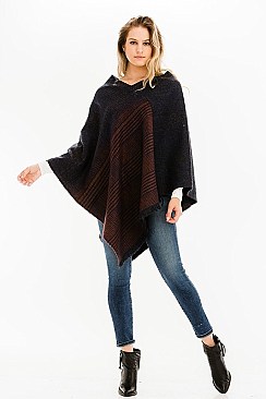 PLAID PATTERN PONCHO