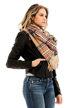 Pack of 12 Plaid Oversized Square Blanket Scarves
