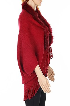 Elegant Faux Fur Collar Fringe Vest FM-AV258