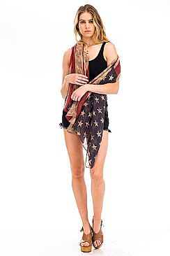 AMERICAN FLAG FASHION SCARF