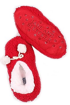 Pack of (12 Pieces) Assorted Pom Pom Indoor Slipper Shoes FM-SO393