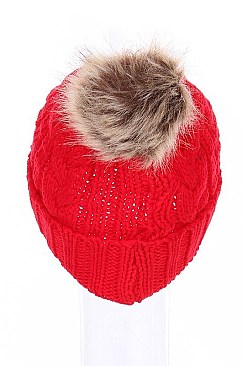 Pack of 12 (pieces) Assorted Fashionable Pompom Crochet Beanies FM-HT416