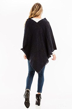 PLAID PATTERN PONCHO