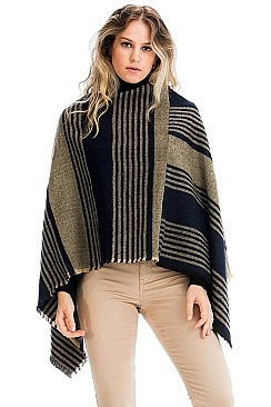 STYLISH STRIPED PONCHO