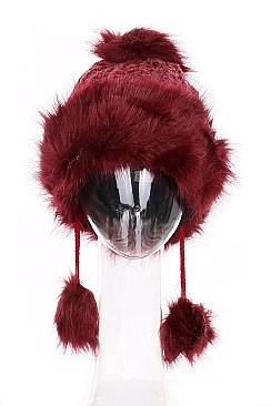Fashionable Pom Pom Furry Beanie