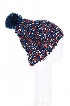 Pack of 12 Unisex Pom Pom Beanies