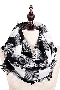 A Dozen Plaid Pattern Infinity Scarves