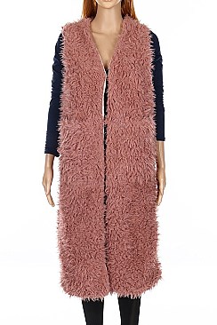 Stylish Soft Fur Long-line Vest FM-MSF2605