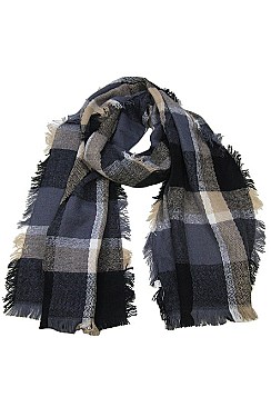 Pack of 12 pieces Stylish Plaid Woven Scarves FM-SP4494