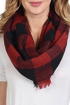 A Dozen Plaid Pattern Infinity Scarves