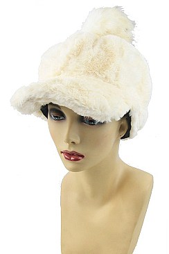 Pack of 6 (pieces) Assorted Soft Fur Pompom Cap FM-AT232