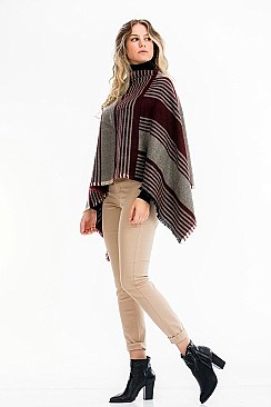 STYLISH STRIPED PONCHO
