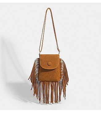 Fringed Flap Cell-Phone Holder Cross-Body