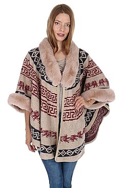 Fashionable Soft Fur Fashion Poncho