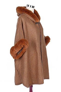Fashionable Soft Fur Poncho FM-AV294