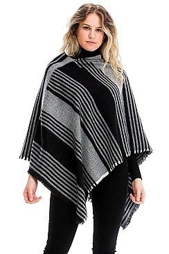 STYLISH STRIPED PONCHO
