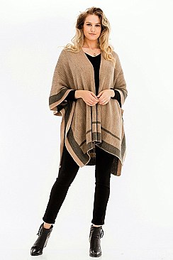 HALF A DOZEN DETAILED STRIPE PONCHO