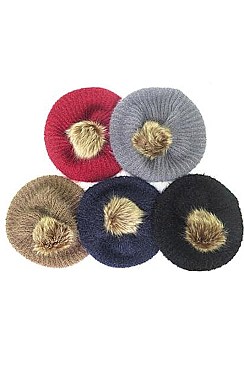 Fashion Pompom Mohair Beanies FM-HT670