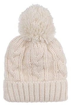 FUR LINED POM CROCHET BEANIES