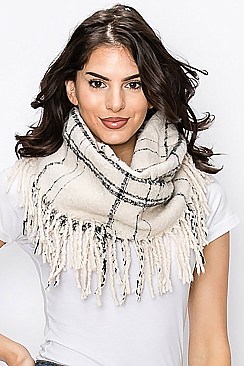 Plaid Pattern Infinity Scarf