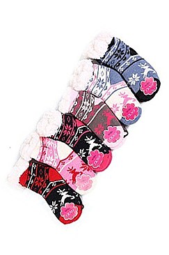 Pack of (12 Pairs) Assorted Anti-Skid Winter Socks FM-MD83412