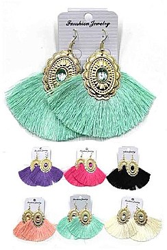 Pack of 12 (pieces) Assorted Tassel Dangle Earring FMCE7054