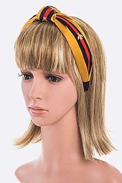 BEE DESIGN STRIPPED HIGH FASHION HEADBAND