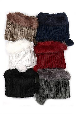 Pack of (12 pieces) Soft Fur Hooded Scarves FM-CS6930