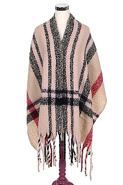 Fashionable Plaid Print Fringe Scarf Shawl FM-SC195