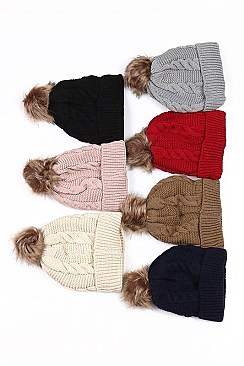 Pack of 12 (pieces) Assorted Pompom Crochet Beanies FM-CHT6914
