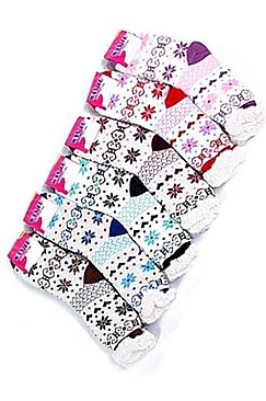 Pack of (12 Pieces) Anti-skid Winter Slipper Socks FM-MD8342