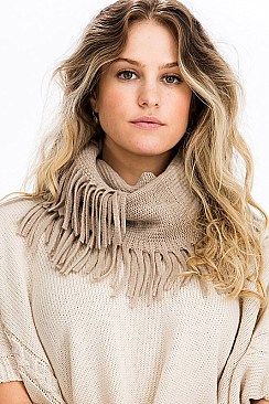 Pack of 12 Pcs Assorted Color Fringe Infinity Scarves