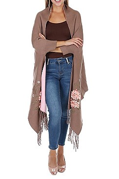 Elegant Fancy Poncho with Tassel FM-AV316