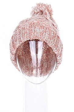 Pack of 12 Fashion Pom Pom Crochet Beanies