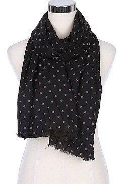 Pack of (12 Pieces) Assorted Trendy Polka Dot Print Scarves FM-SCFH8646