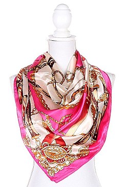 Pack of 12 (pieces) Assorted Feel Square Satin Scarves FMSFS163