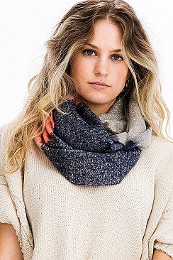 Pack of 12 Pcs Assorted Color Multi-Tone Infinity Scarves