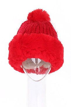 Stylish Chunky Soft Fur Beanie