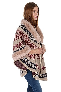 Fashionable Soft Fur Fashion Poncho