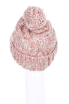 Pack of 12 Fashion Pom Pom Crochet Beanies