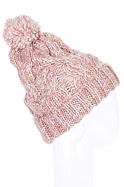 Pack of 12 Fashion Pom Pom Crochet Beanies